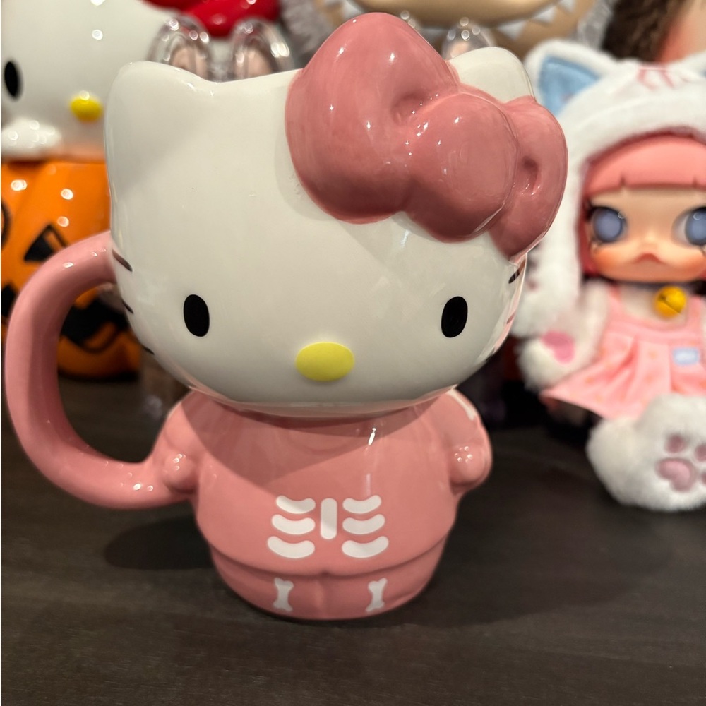 Hello Kitty Pink Skeleton Mug